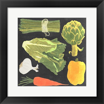 Framed Blackboard Veggies IV Print