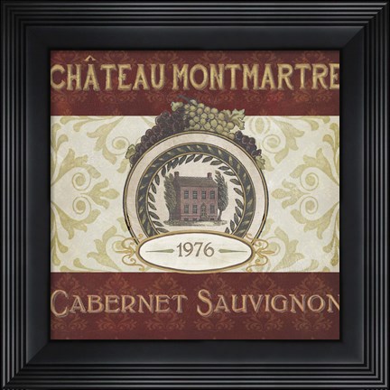 Framed Burgundy Wine Labels II Print