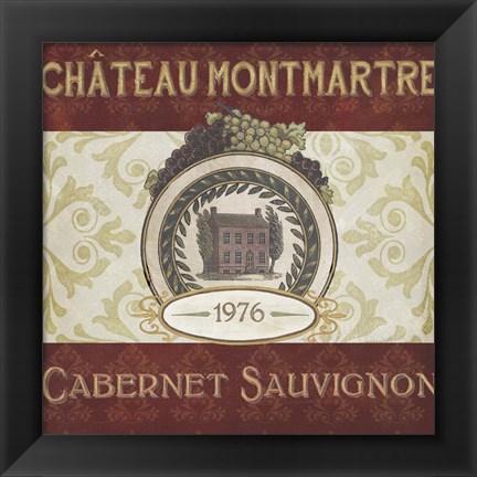 Framed Burgundy Wine Labels II Print