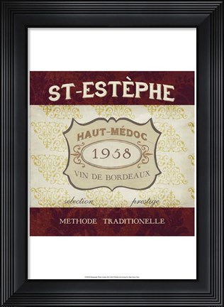 Framed Burgundy Wine Labels III Print