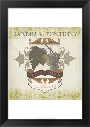 Framed White Wine Labels I Print