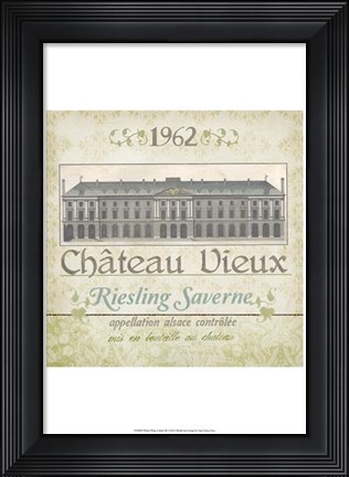 Framed White Wine Labels III Print