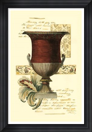 Framed Transitional Urn I Print