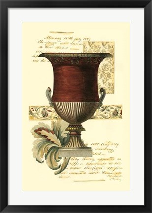 Framed Transitional Urn I Print