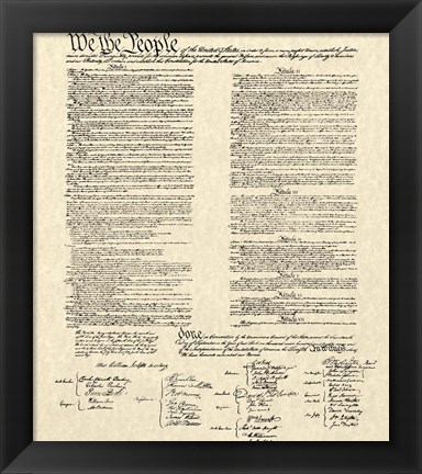 Framed Constitution Document Print