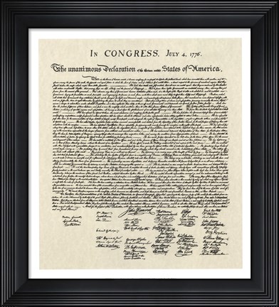 Framed Declaration of Independence Doc. Print