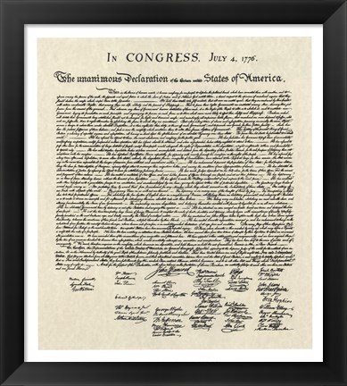 Framed Declaration of Independence Doc. Print