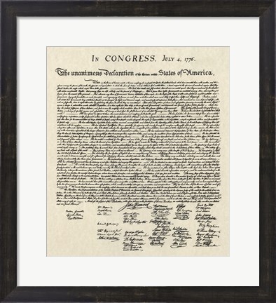 Framed Declaration of Independence Doc. Print