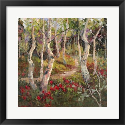 Framed Four Seasons Aspens I Print