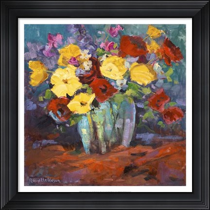 Framed Floral Kaleidoscope I Print