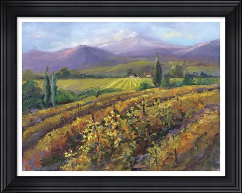 Framed Vineyard Tapestry I Print