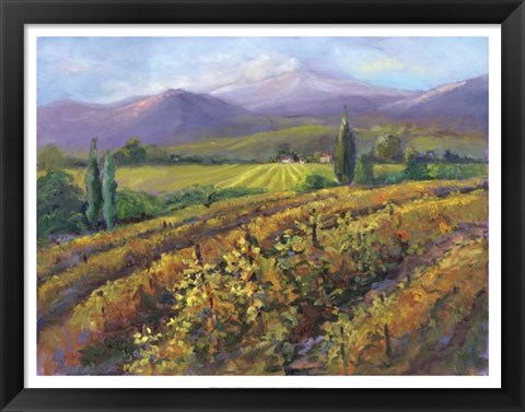 Framed Vineyard Tapestry I Print