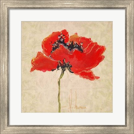 Framed Vivid Red Poppies III Print