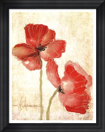 Framed Vivid Red Poppies IV Print