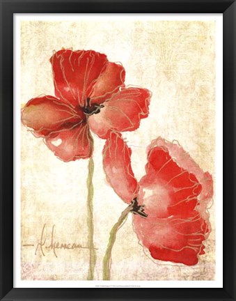 Framed Vivid Red Poppies IV Print