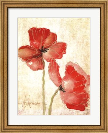 Framed Vivid Red Poppies IV Print