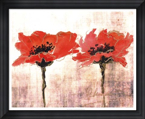 Framed Vivid Red Poppies V Print