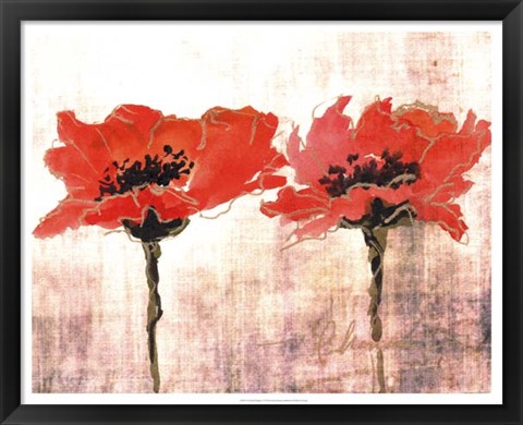 Framed Vivid Red Poppies V Print