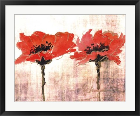 Framed Vivid Red Poppies V Print