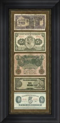 Framed Foreign Currency Panel I Print