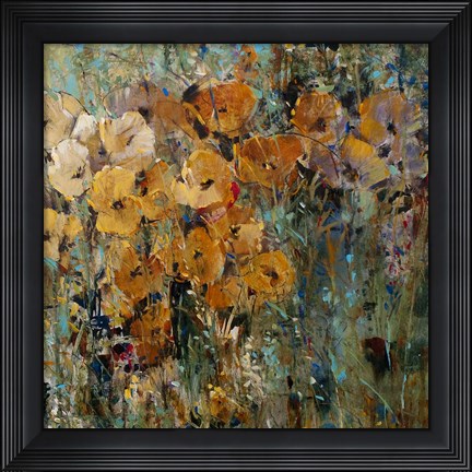 Framed Amber Poppy Field II Print