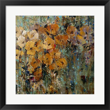 Framed Amber Poppy Field II Print