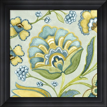 Framed Decorative Golden Bloom III Print