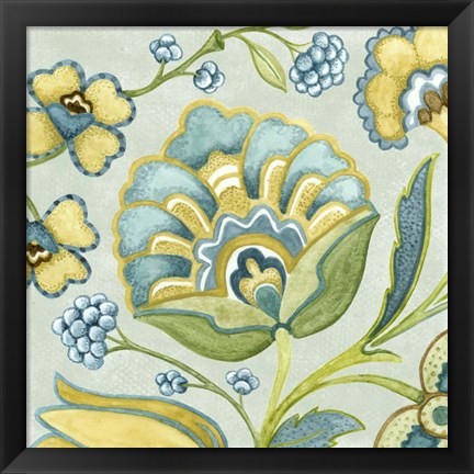 Framed Decorative Golden Bloom III Print