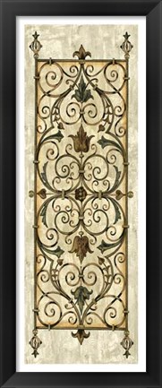 Framed Crackled Verdigirs Panel II Print
