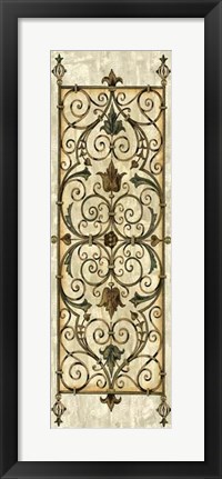 Framed Crackled Verdigirs Panel II Print