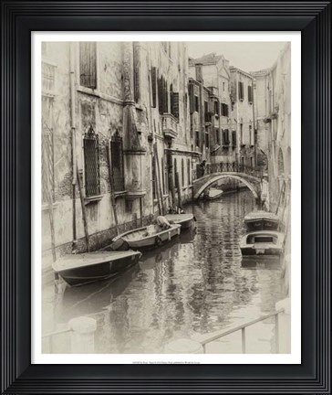 Framed Six Boats Sepia Print