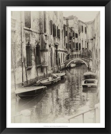 Framed Six Boats Sepia Print