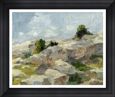 Framed Impasto Mountainside I Print