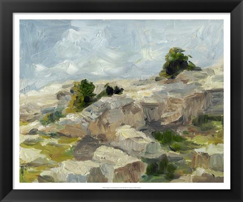 Framed Impasto Mountainside I Print