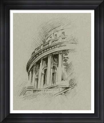 Framed Charcoal Architectural Study I Print