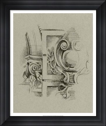Framed Charcoal Architectural Study IV Print
