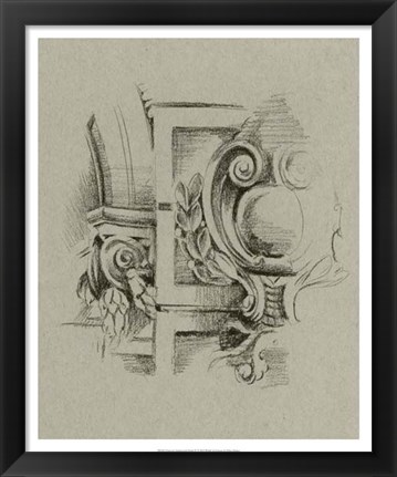 Framed Charcoal Architectural Study IV Print