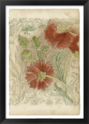 Framed Floral Pattern Study II Print