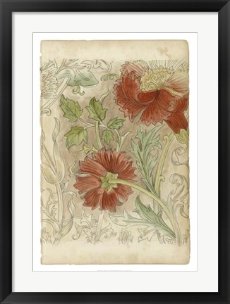 Framed Floral Pattern Study II Print
