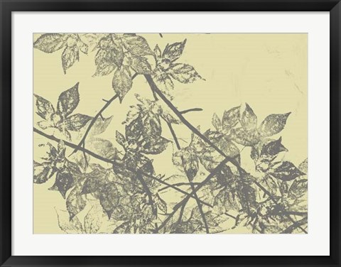 Framed Grey Leaves I Print