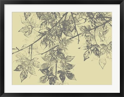 Framed Grey Leaves II Print