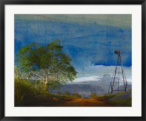 Framed Road and Windmill Print