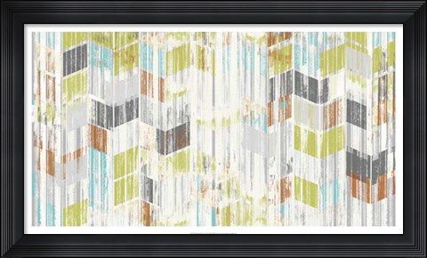 Framed Brushed Chevron II Print