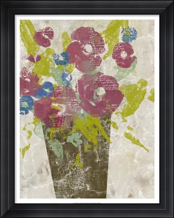 Framed Bouquet Collage I Print