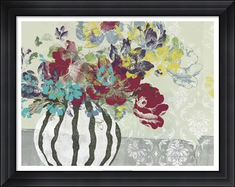 Framed Spray of Flowers I Print