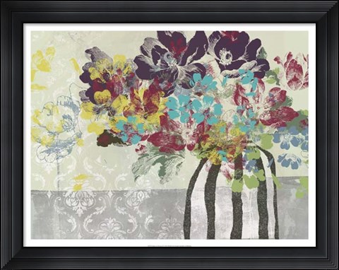Framed Spray of Flowers II Print