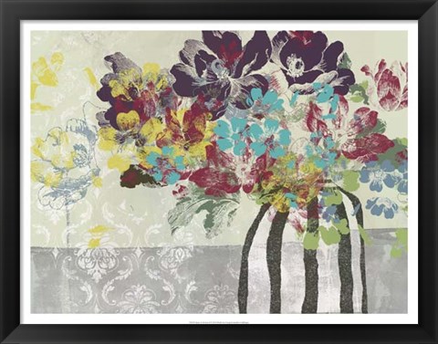 Framed Spray of Flowers II Print