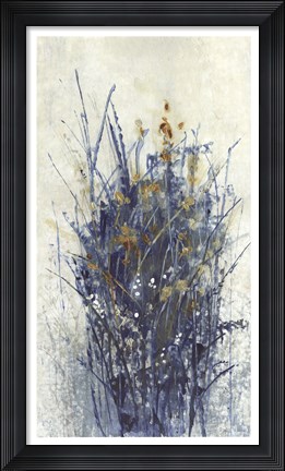 Framed Indigo Floral I Print