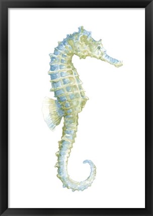 Framed Watercolor Seahorse I Print