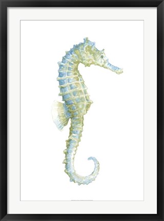 Framed Watercolor Seahorse I Print